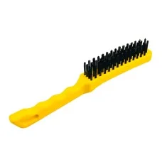 NovoTools Hand Metal Brush, Steel Wire with Plastic Handle, 4x16