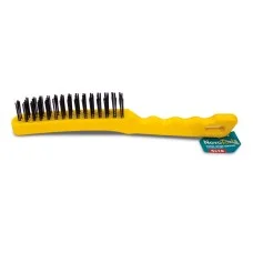 NovoTools Hand Metal Brush, Steel Wire with Plastic Handle, 6x16